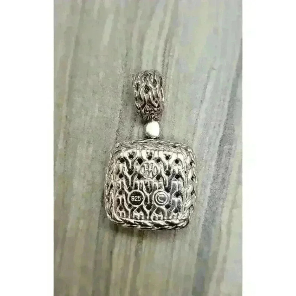 John Hardy Sterling Silver Classic Chain Enhancer with Pave Diamonds - Picture 4 of 8
